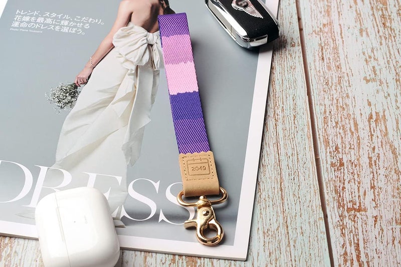 DQL Grapes purple wrist lanyard for keys cute wristlet keychain for car keys women, hand wrist strap, short key lanyard (Grapes) - Image 3